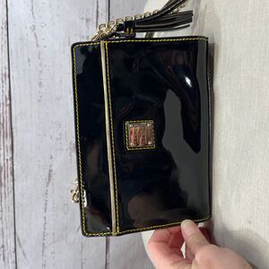 Dooney And Bourke Black And Gold Cross‎ Body Bag Red Interior